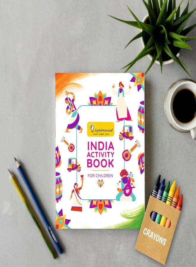 LIGHTHOUSE Children's Activity Book with Crayons, India Theme, Fun Activity Book for Children, Rich Cultural Heritage | Gift for Kids - Image 3